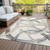 3' X 5' Ivory Gray And Beige Abstract Washable Indoor Outdoor Area Rug