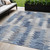5' X 8' Navy Blue And Sky Blue Geometric Washable Indoor Outdoor Area Rug - Navy Blue, Sky Blue