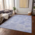 5' X 8' Sky Blue And Ivory Geometric Washable Indoor Outdoor Area Rug Transitional Style - Sky Blue, Ivory Color