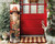 36" Red Green And White Solid Wood Christmas Cowboy Santa Porch Sign