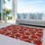3' X 5' Red And Ivory Geometric Washable Indoor Outdoor Area Rug Modern Style - Red, Ivory Color