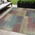 5' X 8' Beige Mauve And Brown Abstract Washable Indoor Outdoor Area Rug