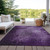 5' X 8' Purple Washable Non Skid Indoor Outdoor Area Rug - Purple