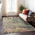 5' X 8' Sage Gray And Pink Abstract Washable Indoor Outdoor Area Rug