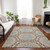 3' X 5' Khaki Brown And Taupe Floral Medallion Washable Indoor Outdoor Area Rug