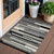 3' X 5' Black Charcoal And Gray Striped Washable Indoor Outdoor Area Rug