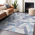 3' X 5' Denim Blue Geometric Washable Indoor Outdoor Area Rug - Denim Blue