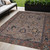 5' X 8' Brown And Beige Floral Washable Indoor Outdoor Area Rug - Brown, Beige