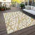 5' X 8' Gold And Ivory Abstract Washable Indoor Outdoor Area Rug - Gold, Ivory