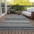 3' X 5' Gray Charcoal And Ivory Striped Washable Indoor Outdoor Area Rug