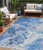 5' X 8' Navy Blue And Ivory Abstract Washable Indoor Outdoor Area Rug - Navy Blue, Ivory