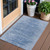 3' X 5' Denim Blue And Sky Blue Abstract Washable Indoor Outdoor Area Rug Transitional Style - Denim Blue, Sky Blue Color