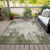 3' X 5' Olive Green And Ivory Abstract Washable Indoor Outdoor Area Rug - 880016542035