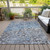 5' X 8' Blue And Gray Abstract Washable Indoor Outdoor Area Rug - Blue, Gray