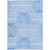 5' X 8' Blue and White Abstract Washable Non Skid Indoor Outdoor Area Rug - Blue, White
