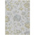 3' X 5' Silver Gray And Gold Floral Washable Indoor Outdoor Area Rug