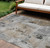 5' X 8' Gray Ivory And Brown Abstract Washable Indoor Outdoor Area Rug