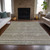 5' X 8' Khaki And Beige Striped Washable Indoor Outdoor Area Rug