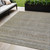 5' X 8' Khaki And Beige Striped Washable Indoor Outdoor Area Rug