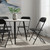 Set of Four Black Metal Outdoor Folding Stacking Dining Chairs