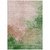 5' X 8' Pink And Green Abstract Washable Indoor Outdoor Area Rug