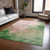 5' X 8' Pink And Green Abstract Washable Indoor Outdoor Area Rug