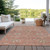 3' X 5' Pink Gray And Beige Floral Washable Indoor Outdoor Area Rug