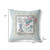 16" X 16" White And Blue Bird Blown Seam Abstract Indoor Outdoor Throw Pillow