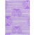 5' X 8' Purple and White Abstract Washable Non Skid Indoor Outdoor Area Rug