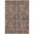 5' X 8' Red Orange and Blue Oriental Washable Non Skid Indoor Outdoor Area Rug - Red, Orange, Blue