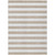 3' X 5' Taupe and White Striped Washable Indoor Outdoor Area Rug