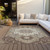 5' X 8' Chocolate Beige And Gray Oriental Washable Indoor Outdoor Area Rug