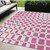 5' X 8' Blush And Ivory Geometric Washable Indoor Outdoor Area Rug - 608219218119