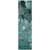 2' X 8' Teal Black and Gray Abstract Washable Indoor Outdoor Runner Rug