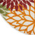 5' Red Yellow Green Orange And Ivory Round Floral Indoor Outdoor Area Rug