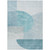3' X 5' Teal Blue And Silver Geometric Washable Indoor Outdoor Area Rug