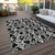 3' X 5' Black And Gray Abstract Washable Indoor Outdoor Area Rug - 880016496048