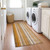 2' X 8' Orange Ivory and Gray Striped Washable Non Skid Indoor Outdoor Runner Rug