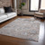 3' X 5' Taupe And Brown Floral Washable Indoor Outdoor Area Rug