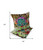 Set of Two 16" X 16" Green and Pink Blown Seam Floral Indoor Outdoor Throw Pillow Polyester Premium Quality