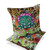 Set of Two 16" X 16" Green and Pink Blown Seam Floral Indoor Outdoor Throw Pillow Polyester Premium Quality