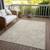 5' X 8' Beige And Tan Abstract Washable Indoor Outdoor Area Rug