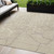 5' X 8' Beige And Tan Abstract Washable Indoor Outdoor Area Rug