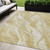 5' X 8' Gold Beige And Ivory Abstract Washable Indoor Outdoor Area Rug
