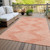 5' X 8' Salmon And Ivory Geometric Washable Indoor Outdoor Area Rug