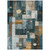 5' X 8' Teal Blue Gray And Gold Geometric Washable Indoor Outdoor Area Rug