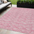 5' X 8' Pink And Ivory Geometric Washable Indoor Outdoor Area Rug Transitional Style - Pink, Ivory Color