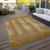 3' X 5' Copper And Brown Striped Washable Indoor Outdoor Area Rug