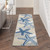 10' Blue And Gray Indoor Outdoor Runner Rug - Blue, Gray