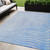 5' X 8' Blue And Silver Abstract Washable Indoor Outdoor Area Rug - Blue, Silver